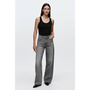 ZARA Faded Wide Leg Relaxed Jean Gray Sz 4